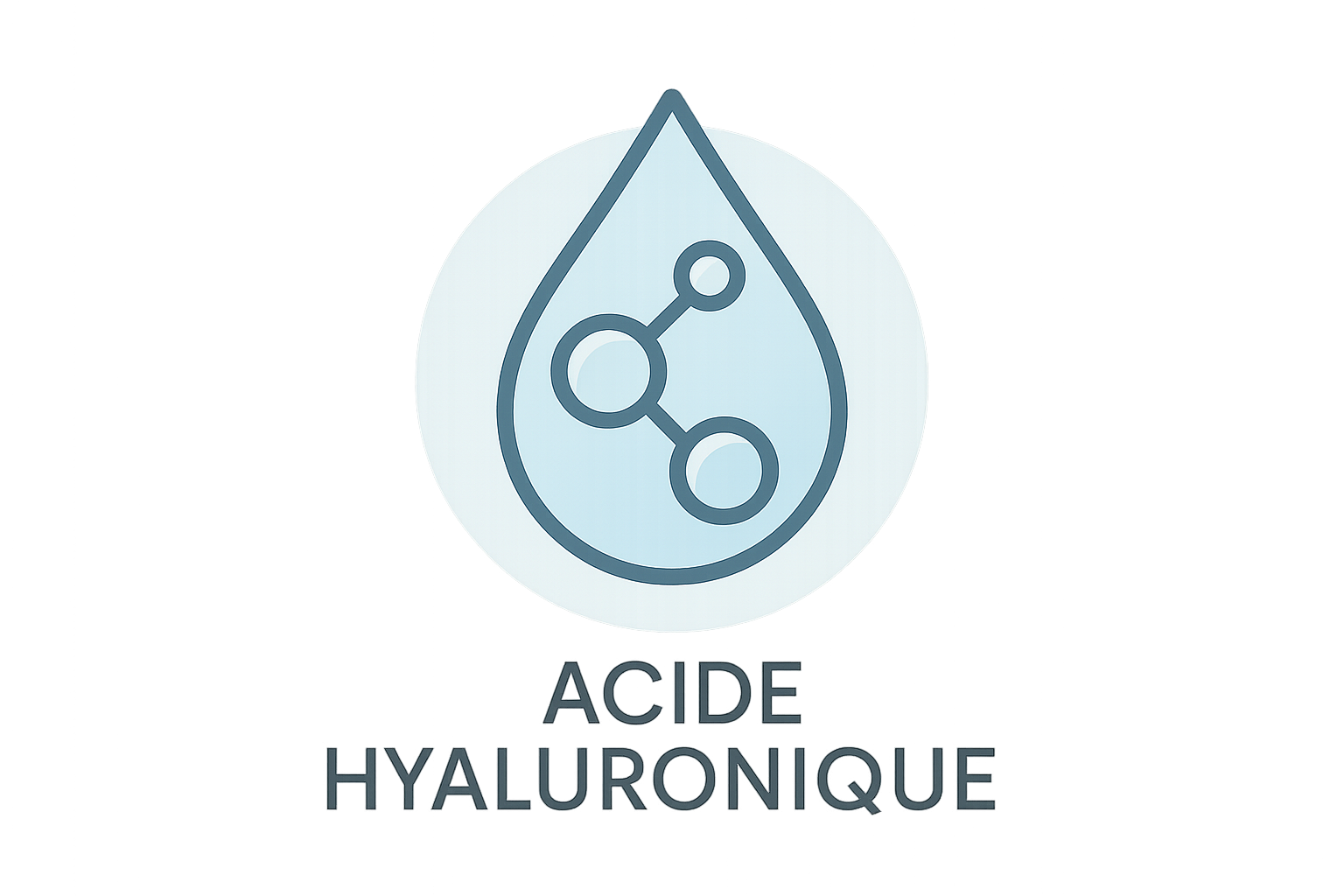 Donne moi une icône professionnelle du Acide hyaluronique en français, et le conformer au couleur de mon produit 